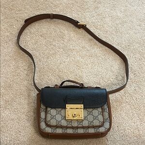 Gucci Black and Brown Crossbody Bag